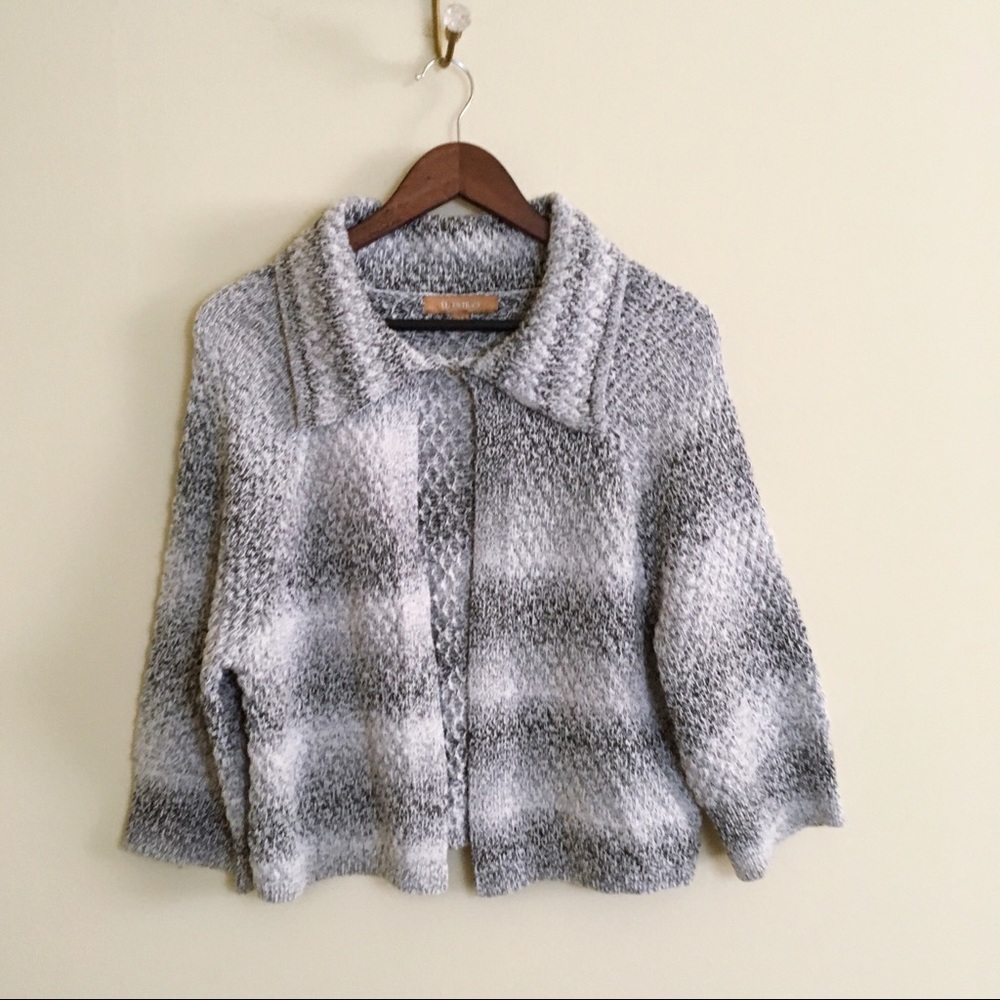 Ellen Tracy Ombré Knit Sweater Cape Open  Knit M